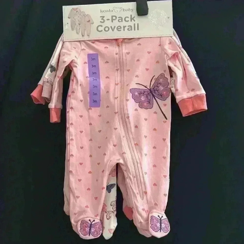 Koala Baby 3-Pack Coverall - 100% Cotton (NWT)